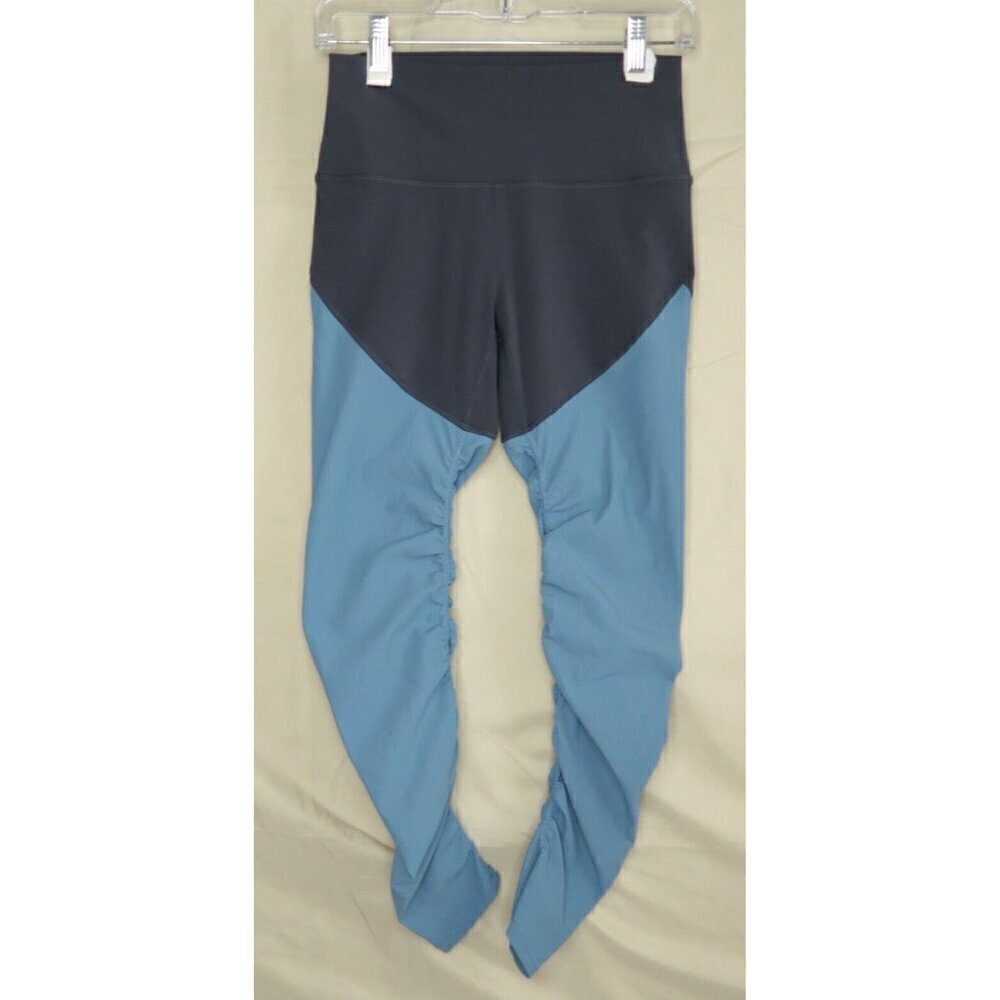 Zyia Active Storm Parallel Luxe Leggings Blue Gray Ribbed Workout Women's Size 4 - Picture 2 of 13